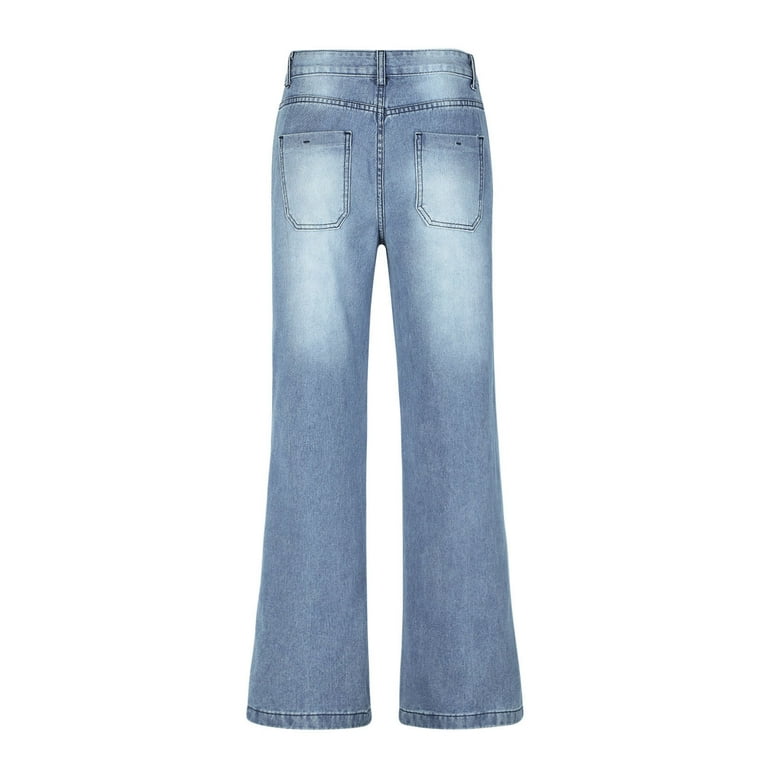 Dezsed Women's Loose Waistband High Waist Denim Jeans, Wide