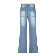 VSONTOR Women High Waisted Wide Leg Baggy Jeans,90S Boyfriend Jeans With Pockets Dark Blue M F409