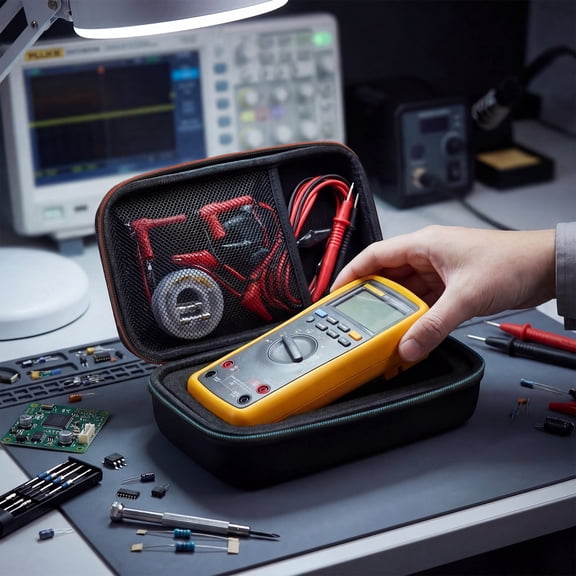 Multimeter Carry Case for Fluke 117/ 115/ 116 Digital Multimeters，Protective Storage Bag with Mesh Pocket