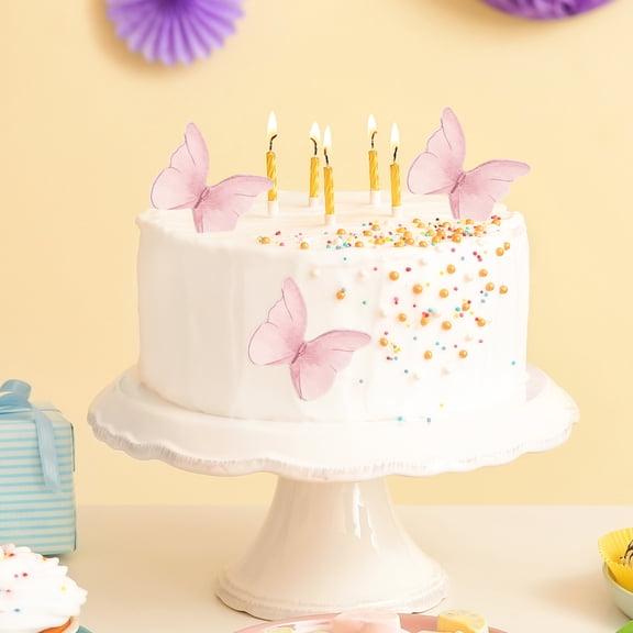 LOLIPPYY 48Pcs Paper Butterfly Cake Decorations for Birthday Cakes and Themed Party Supplies