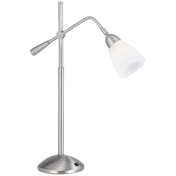 360 Lighting 25 3/4" High Modern Desk Lamp Adjustable Height Silver Brushed Nickel Finish Metal Single Home Office