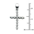 thumbnail image 2 of Wellingsale 14K White Gold Polished Religious Christian Latin Cross Charm Pendant with CZ Accents, 2 of 4