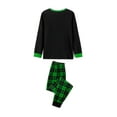 thumbnail image 6 of Elippeo Family Matching Christmas Pajamas, Baby Romper/Letter Green Elf Pattern Long Sleeve Tops and Plaid Pants Sleepwear Set, 6 of 10
