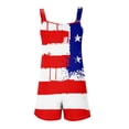 thumbnail image 4 of Women's Jumpsuit Short for Independence Day Adjustable Short Overalls Loose Wide-Leg Jumpsuit with Pockets Beach Summer Clothing, 4 of 6