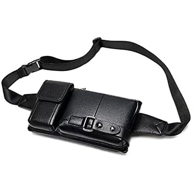 Jinsinto Men's Leather Sling Bag,Chest Shoulder Backpack, Water waterproof Crossbody Bag