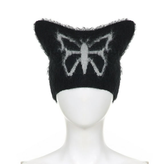 SIEYIO Unisex Beanie Hat Hip Hop Cap Harajuku Style Butterfly Pattern Autumn Winter