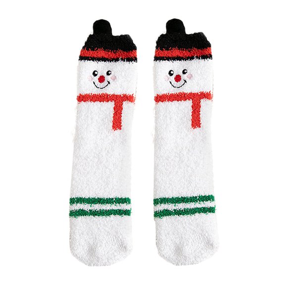 OSOLU Women's Xmas Knee High Socks Novelty Holiday Cartoon Cute Christmas Winter Warm Comfortable Casual Socks, One Size