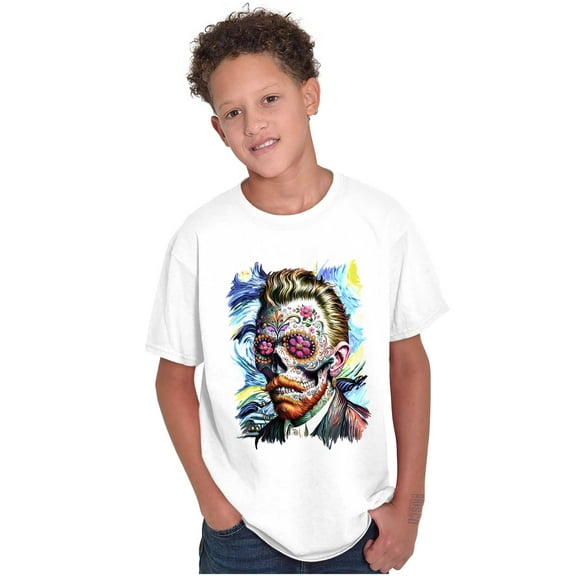 Van Gogh Starry Night Candy Skull Crewneck T Shirts Boy Girl Teen Brisco Brands S