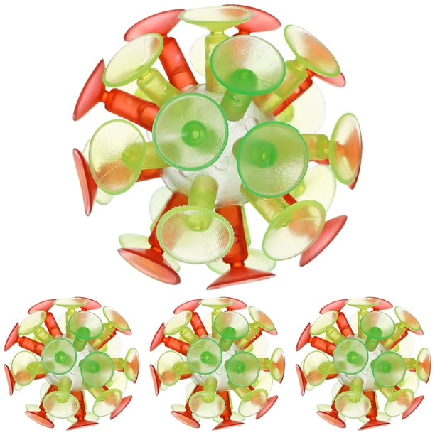 Pelotas con ventosa multicolor para niños, luminosas y con destellos, ideales para fiestas infantiles.