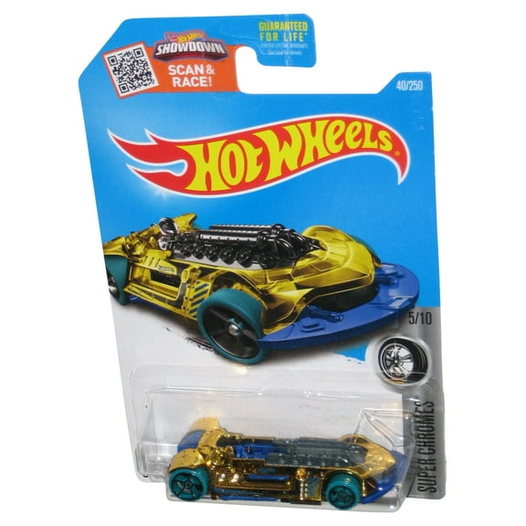 Hot Wheels Super Chromes 5/10 (2015) Gold & Blue X-Steam Toy Car 40/250