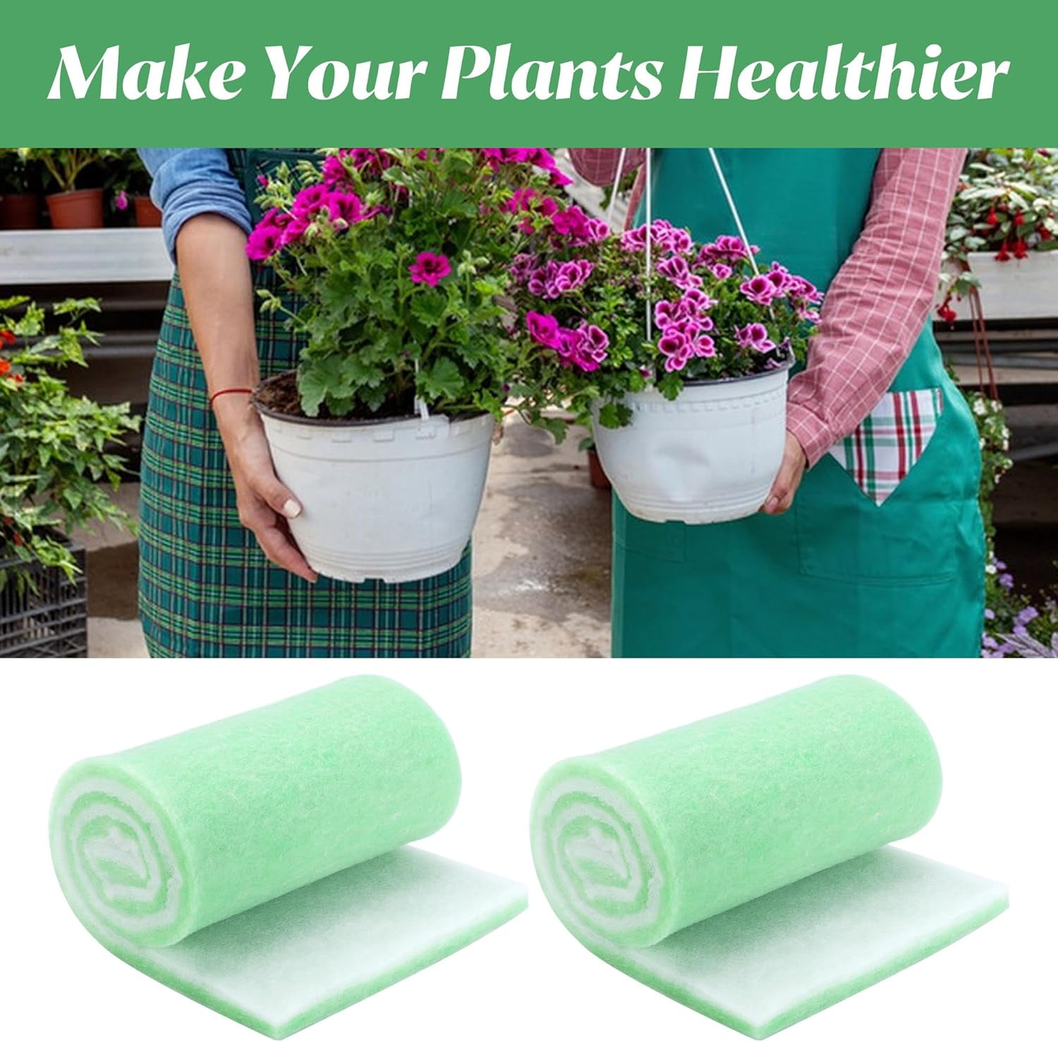 2 Pcs Flower Pot Filler Insert, Plant Pot Drainage Liner, 47.2" x 11.8" Pot Filler Material, Lightweight Thick Planter Drainage Material for Indoor Outdoor Gardening Plants Container