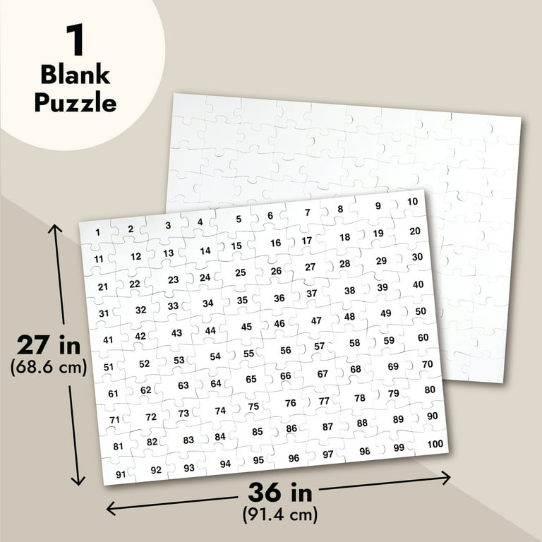 Blank Puzzle - 100-Piece Wedding Guest Book Puzzle, White Jigsaw Puzzles for DIY