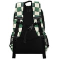 thumbnail image 3 of FORMRS Kids School Backpack Elementary Student Unisex Travel Bookbag with Reflective Stripes, Green and White Plaid Pattern, 3 of 7