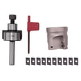 thumbnail image 2 of C12 FMB22+ 400R Right Angle Shoulder Face Mill Cutter 50mm + 10Pcs APMT1604 Carbide Inserts with Wrench for Milling Tool, 2 of 7