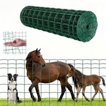 VEVOR Farm Fence, 39 x 787 in, 4 x 4 in Mesh 2.1mm Galvanized Steel Wire Fencing for Cattle, Hog & Sheep, Heavy Duty Vinyl Coated Livestock Fence for Animal Enclosures, Cage Wire, Garden Fences,Green