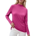 thumbnail image 7 of HLKJKLS Long Sleeve Shirts For Women Casual Round Neck Long Sleeve Fall Fashion Tops Blouses Loose Fit Polyester Spandex Pink S-3Xl, 7 of 7
