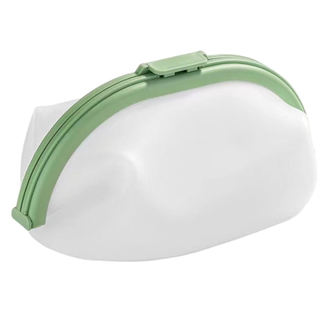 Bolsa de silicona a prueba de para almacenamiento de alimentos, bolsas resellables para congelador, bolsas selladas para alimentos, contenedores verde Macarena caja de bocadillos