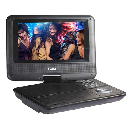 UPC: 0840005005453 | NAXA Electronics NPD-703 7-Inch TFT LCD Swivel Screen Portable DVD Player – Black lacquer