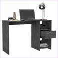 thumbnail image 3 of Desks, 43.3” Wide Compact Computer Desk with Drawer & Shelves | Grey Engineered Wood, 3 of 9