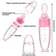 thumbnail image 2 of Biberón Dispensador de Alimentos para Bebés Silicona Rosado con Cuchara, 2 of 6