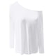 thumbnail image 4 of MHFRRA Blusa Informal de Manga Larga con Cuello Asimétrico para Uso Diario y Comodidad. Blanco, 4 of 4