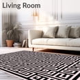 thumbnail image 2 of ODIKA 5'x7' Machine Washable Non-Slip Area Rug, Interwoven Labyrinth Puzzle Minimalist Decorative Centerpiece High Traffic Rug with Pad, Pink, 664384, 2 of 8