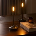 thumbnail image 3 of SLGHLSAHG Cordless Rechargeable, 3 Levels Brightness Dimmable Crystal Lantern, Innovative Candle Shape for Restaurant for Home Decor (Silver) A59707, 3 of 8