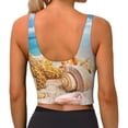 thumbnail image 2 of Yiaed Beach Starfish Shell Print Ladies Waistcoat Women Sports Vest Vest Sports Women Sports Top Yoga Vest for women-Small, 2 of 8