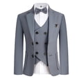 thumbnail image 3 of ETHAN Boys Suit 4 Piece Slim Fit Suit for Wedding Formal Wear Ring Bearer Outfit Jacket and Pants Grey 5 Years, 3 of 4