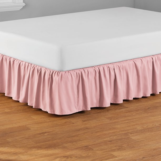 Your Zone Ruffled Microfiber Bed Skirt, Pink, Twin