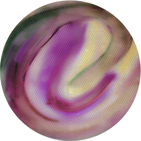 Ahgly Company Indoor Round Patterned Dark Raspberry Purple Novelty Area Rugs, 4' Round