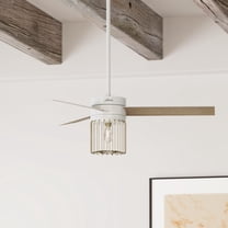 Hunter 52 inch Indoor Ceiling Fan with LED Light and Remote Control - Modern White Ceiling Fan, Standard Mount, 3 Blades, For Bedroom, Living Room, or Kitchen, Quiet - Ronan 59238, Fresh White