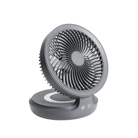 

Sardfxul 4000mAh 4 Speed Foldable Fan With LED Light Lamp Shaking for Head Oscillation Fan for Camping Home Dorm Bedroom