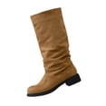 thumbnail image 2 of Womens Casual Winter Knee High Boots Low Heel Suede Sleeve Comfortable Versatile Shoes Low Heel Fall Slouchy Winter Boots, 2 of 6