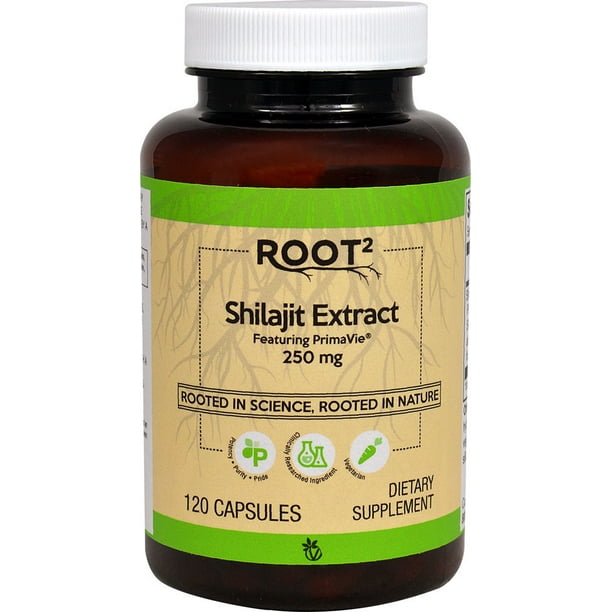 ROOT2 Shilajit Extract Featuring PrimaVie 250 mg 120 Capsules
