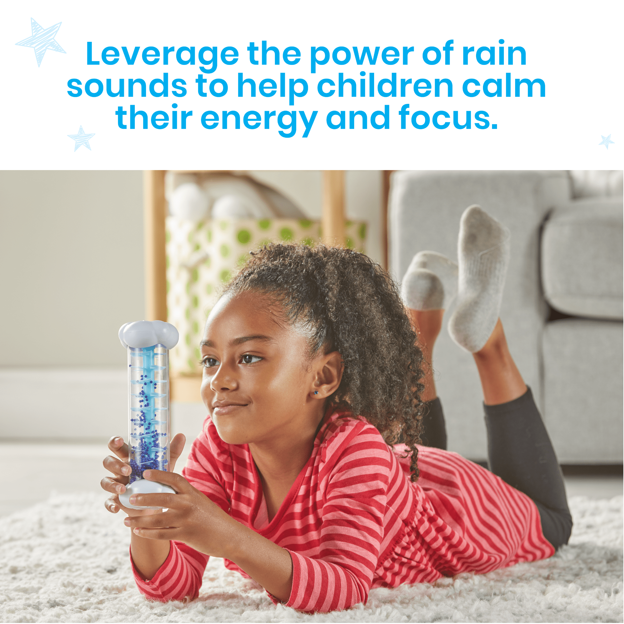 hand2mind Sounds of Rain Sensory Tubes, Calming Corner Items Kids, Fidget Toys for Kids