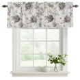 thumbnail image 3 of Vintage Floral Valances for Window 2 Pack, Botanical Grey Black Rose Leaf Linen Window Valance Curtains for Kitchen, Rod Pocket Short Curtains for Bathroom Bedroom Decor, 54" x 18", 3 of 9