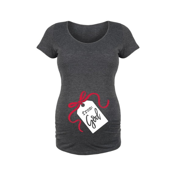 Bloom Maternity - Gift Tag From God - Maternity Scoop Neck T-Shirt