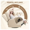 thumbnail image 4 of Beige Recliner Chair for Adults, Glider Rocking Chair with Thick Cushion, Swivel Recliner for Living Room, Manual Recline, 330lbs Capacity, 4 of 9