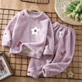 thumbnail image 5 of Taybagh Girls Outfits Size 6 Cute Plush Baby Clothes for Girls Warm Long Shirt Long Pants Casual Home Wear Purple 4-5 Years, 5 of 5