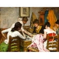 thumbnail image 2 of Charles Frederick Ulrich 24x19 Gold Ornate Framed and Double Matted Museum Art Print Titled - The New Dress, 2 of 4