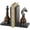 Black Solid Chess Asymmetrical S/2 4"W, 7"H, variant on DecMode 4" Chess Black Aluminum Metal Bookends with Aluminum Accents (Set of 2)