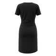thumbnail image 5 of JTieacloth Dresses for Women Women's Short Sleeved Pleated Knee Length Tight Fitting T Shirt Dress,Black, 5 of 6