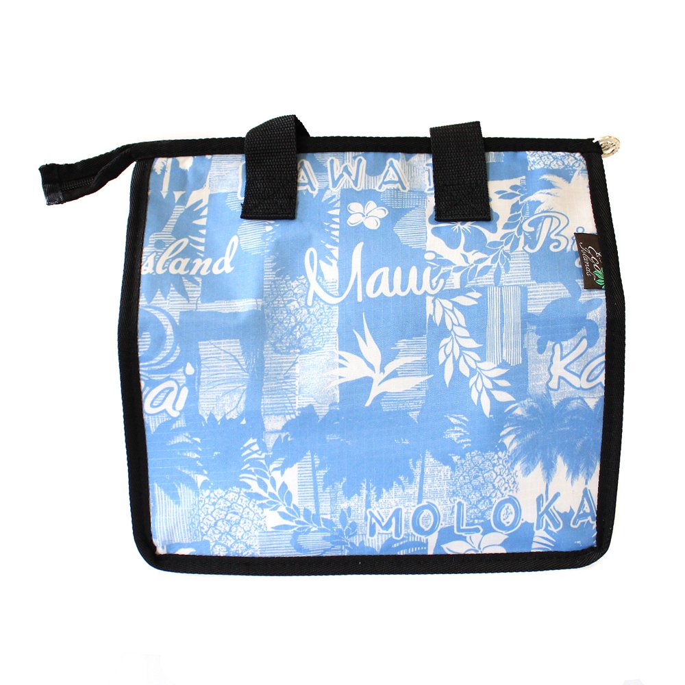 Hawaiian Print Thermal Insulated Zipper Lunch Bag Classic Island Names