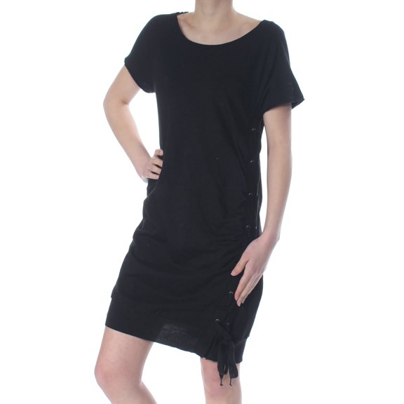 SANCTUARY $99 Womens New 1140 Black Lace Up Short Sleeve Shift Dress XS B B