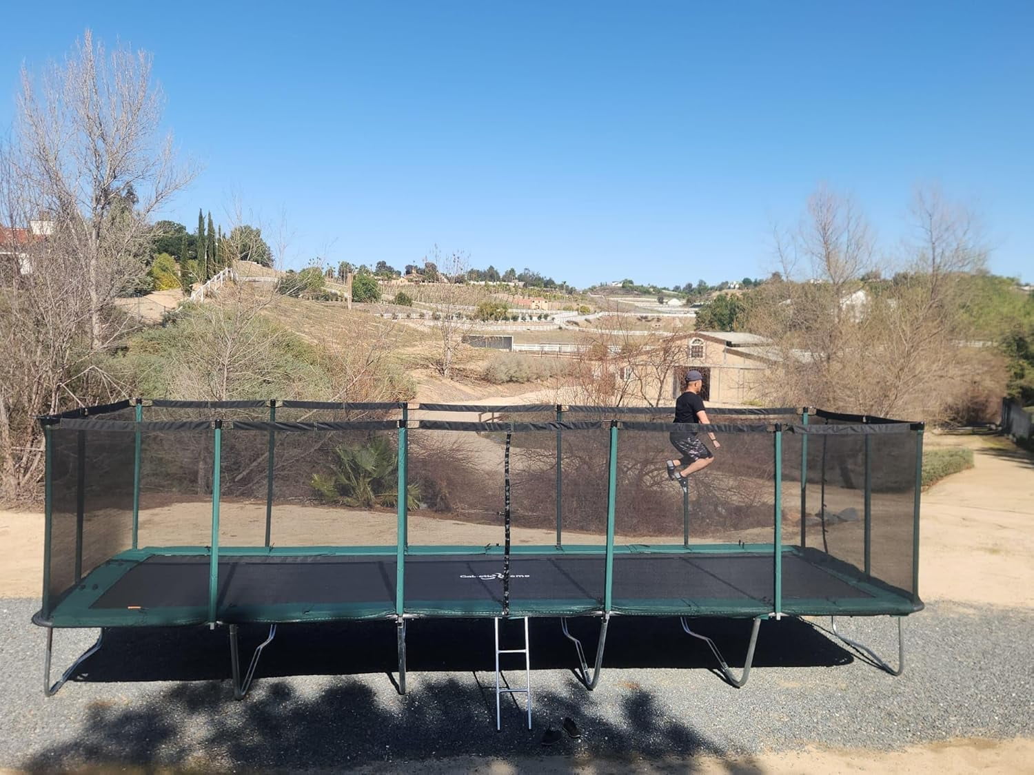 Galactic Xtreme 10x30 FT Outdoor Rectangle Trampoline with Net Enclosure 750Lbs Heavy Weight Jumping Capacity - Outdoor Gymnastics Trampolines for Adults and Kids