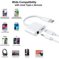 thumbnail image 3 of Aux to USB C 3.5mm Headphone and Charger Adapter, 2 Pack Audio Jack to USB C to Headphone Jack Adapter, 2-in-1 3.5mm to USB C to Aux Adapter for iPhone 15 Headphones, iPad Pro/Samsung Galaxy/Pixel, 3 of 11