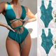 thumbnail image 2 of Traje de baño sexy con sujetador acolchado de playa de color sólido de una pieza para mujer Fridja  nalpqowj51741, 2 of 9