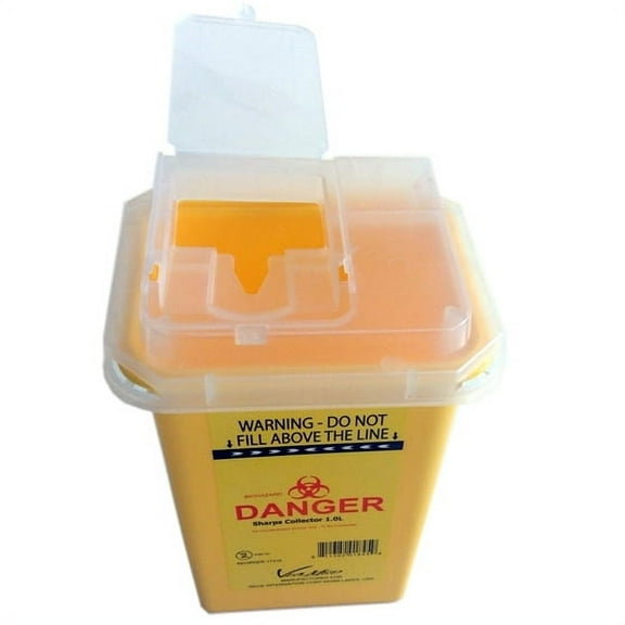 Sharps Container 1.0 Litres, Yellow Color