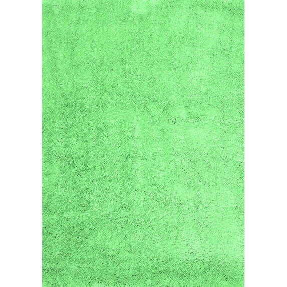 Ahgly Company Indoor Rectangle Abstract Emerald Green Contemporary Area Rugs, 2' x 5'